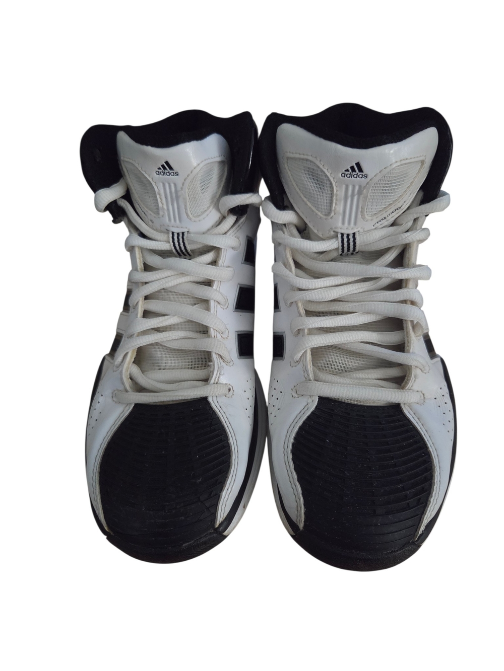 adidas White and Black High-Top Athletic Shoes